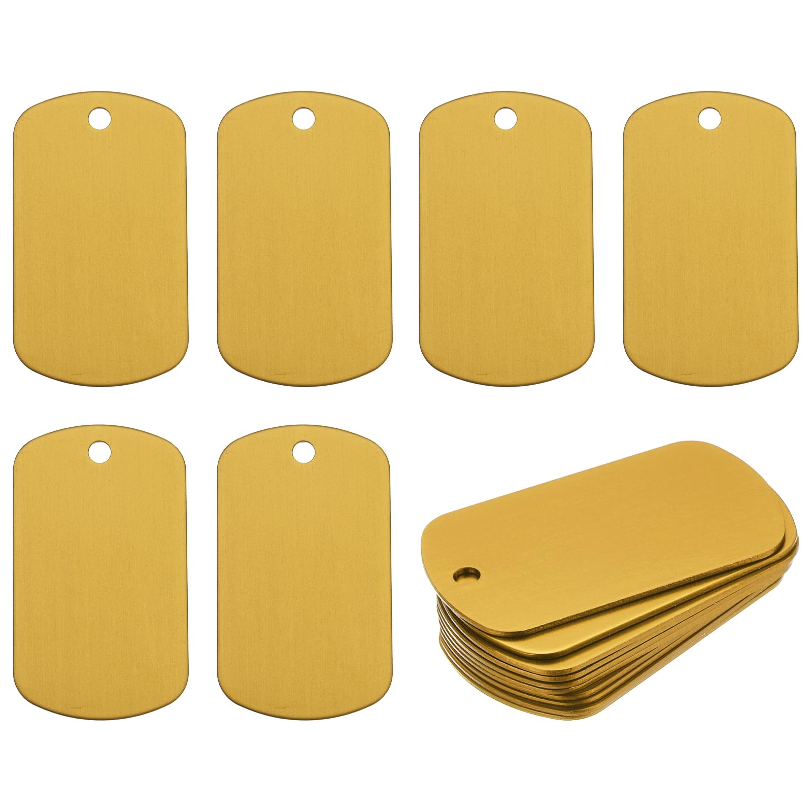 Rebower Aluminum Blank Tags Engraving Metal Stamping Blanks,[for Number Tag, Dog Tag,Pendant Decoration] - 2 x 1.2 Inch/Yellow / 25 Pcs