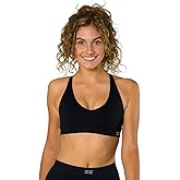 Zensah Racey Running Sports Bra - Women Workout, Gym Low Impact Support Racerback Top