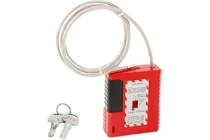 PILISPARK Lockout Tagout Cable Lock - 3.3ft Adjustable Cable Lock, Steel Cable Lock with Vinyl Coating, Loto Cable for Lock Out Tag Out, Premium Grade, OSHA Compliant 0.16" Diameter,