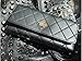 TONSEE Woman PU Leather Trifold Wallet Long Clutch Credit Card Organizer Purse (Black)