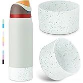 Allwith 2PCS Glitter Silicone Boot for Owala Water Bottle, Anti-Slip Protective Sleeve for Owala Twist,FreeSip and Flip Stainless Steel Water Bottle, BPA-Free, Dishwasher Safe, Accessories