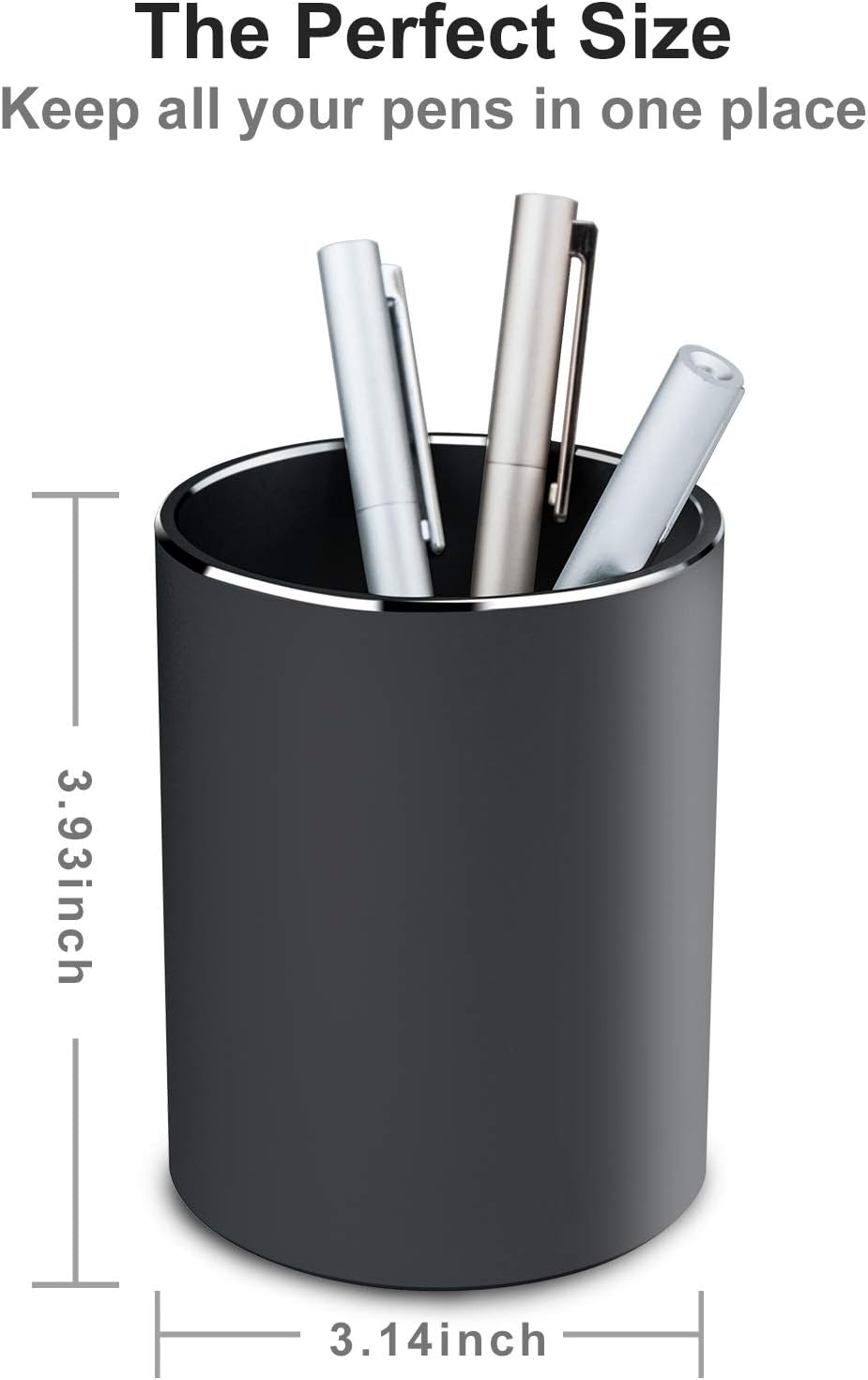 Vaydeer Metal Pen and Pencil Holder Made of Aluminum Desk Storage Large Capacity Makeup Brush Holder for Office, Classroom, Home Black: Home Improvement