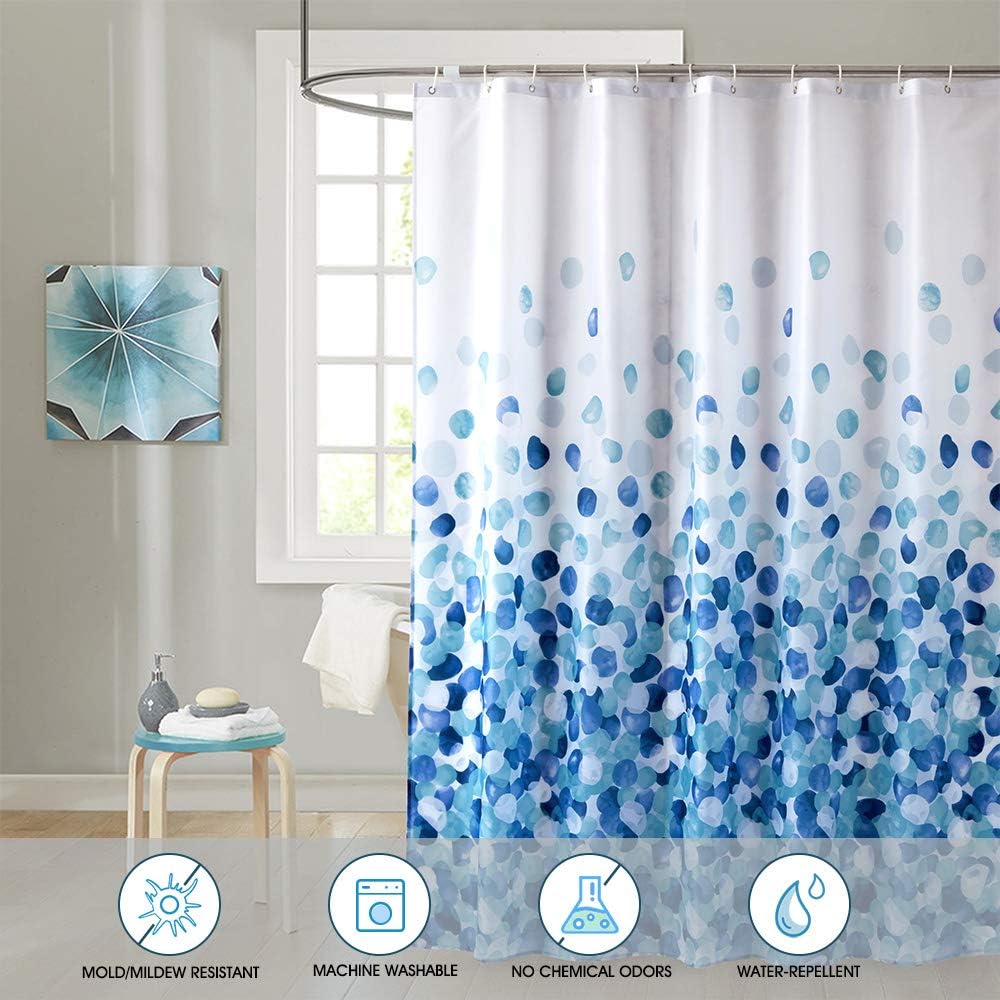 ARICHOMY Shower Curtain Set Bathroom Fabric Fall Curtains Waterproof Colorful Funny with Standard Size 72 by 72 (Blue): Kitchen & Dining