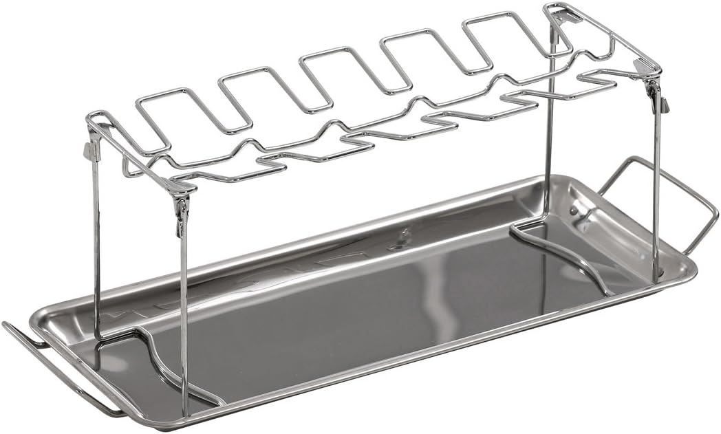 Dehner Hähnchenkeulenhalter, für 12 Chicken- Wings, ca. 44 x 16 x 16 cm, Edelstahl