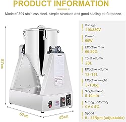 YUCHENGTECH 20L Lab Dry Powder Mixer Mixing Machine