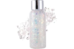 Body Glitter Gel Face Glitter for Body,Face,Eye,Hair Glitter Makeup Liquid Long Lasting Sparkling Mermaid Scales for Festival