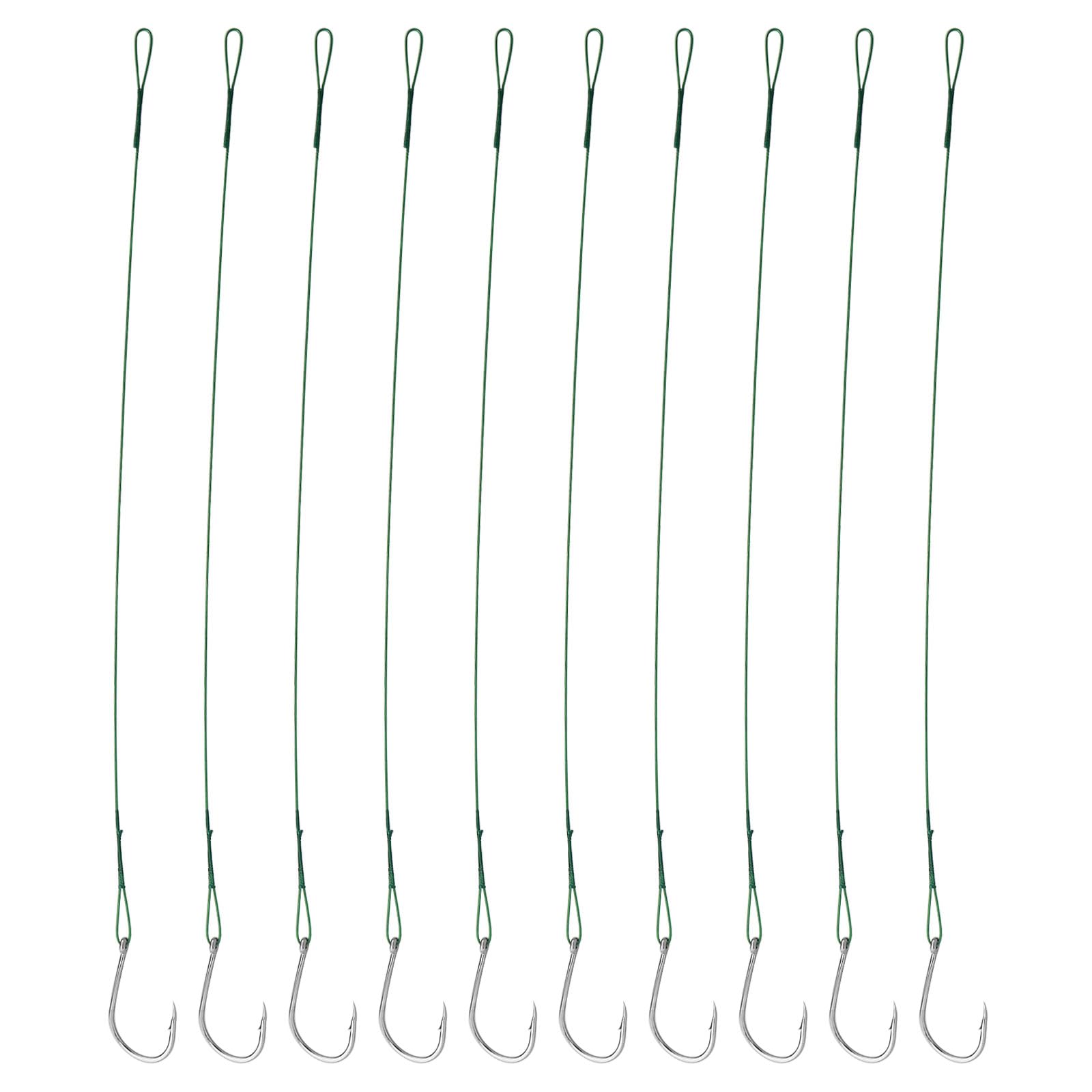 LT Easiyl 40PCS Fishing Hooks with Barbed Hooks Length 200mm Carbon Steel Offset Worm Hooks for Freshwater Saltwater Fish Tracking Fishing Lure Wire Leader Rigs