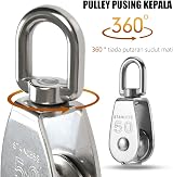 BUYGOO 2PCS M50 Stainless Steel Single Pulley 400KG Heavy Duty Swivel Roller view 4