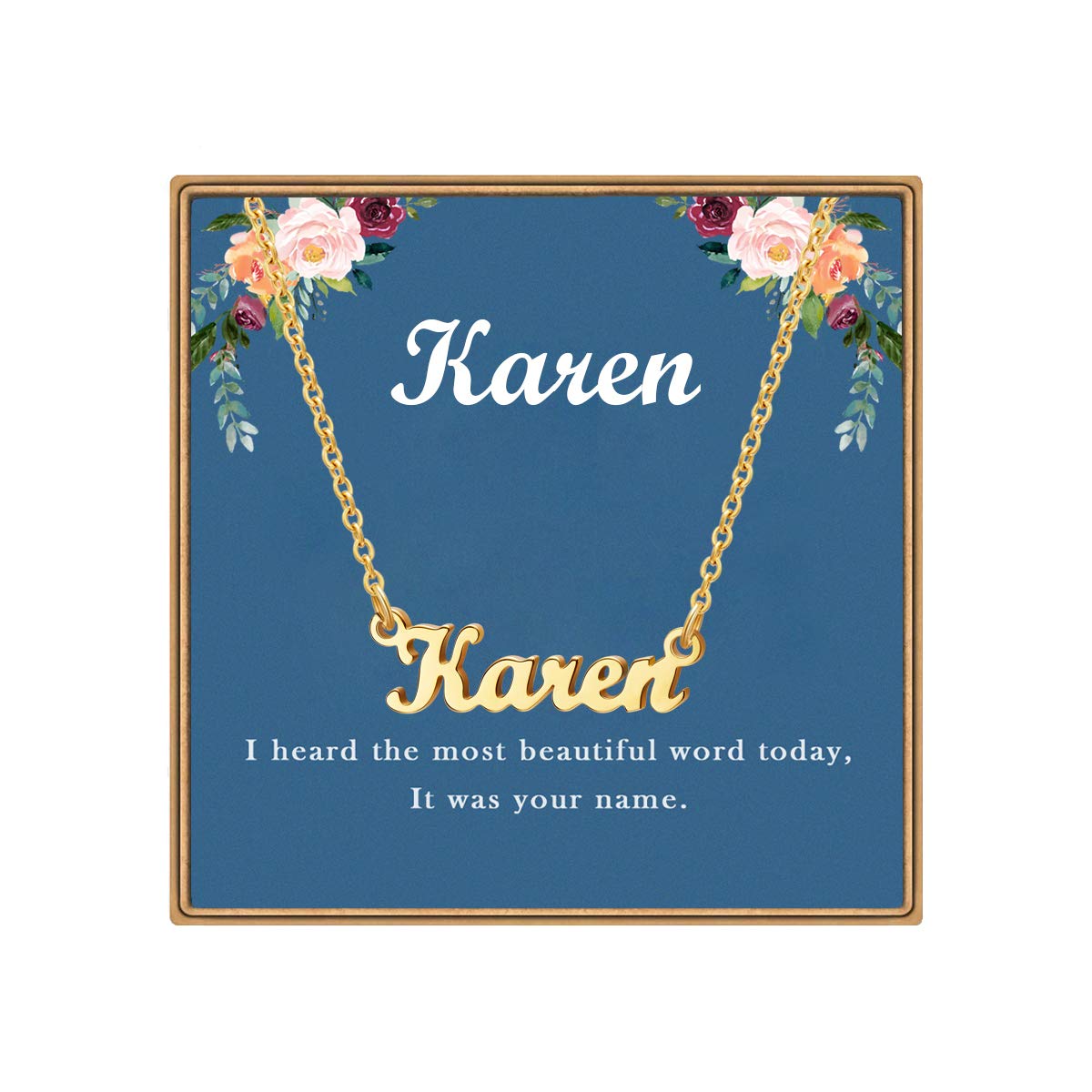 Ldurian Name Necklace Personalized | Karen Name