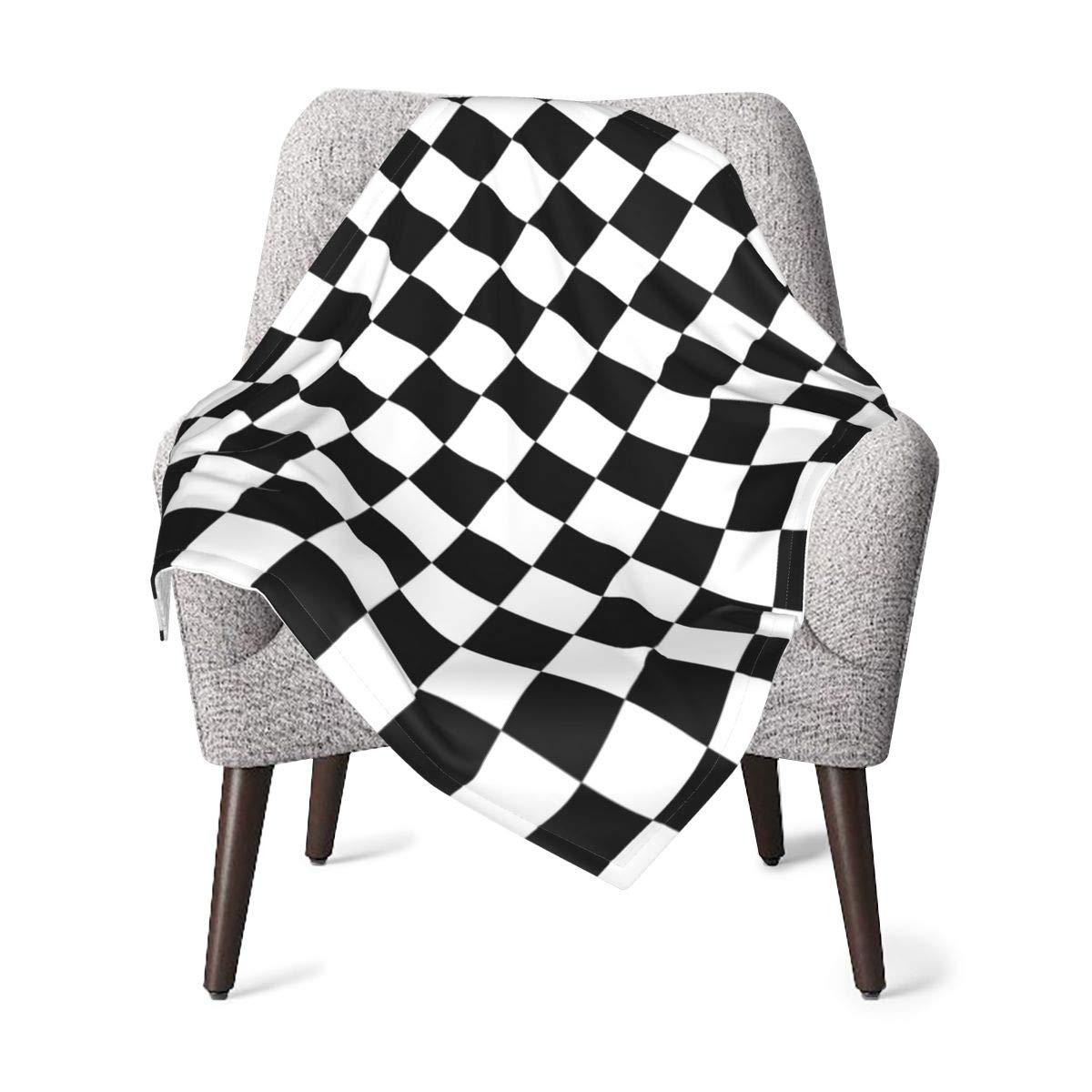 Black White Race Checkered Flag Baby Blanket Ultra Soft