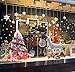 LONGTEN Christmas Windows Static Stickers Clings Santa Claus Snowman Deer Snowflake Removable Vinyl Christmas Tree DIY Window Door Mural Decal Sticker for Showcase G