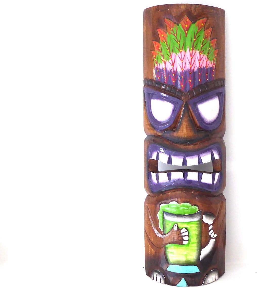 Eden Gifts Wooden Hand Carved & Painted TIKI Masks 50cm.