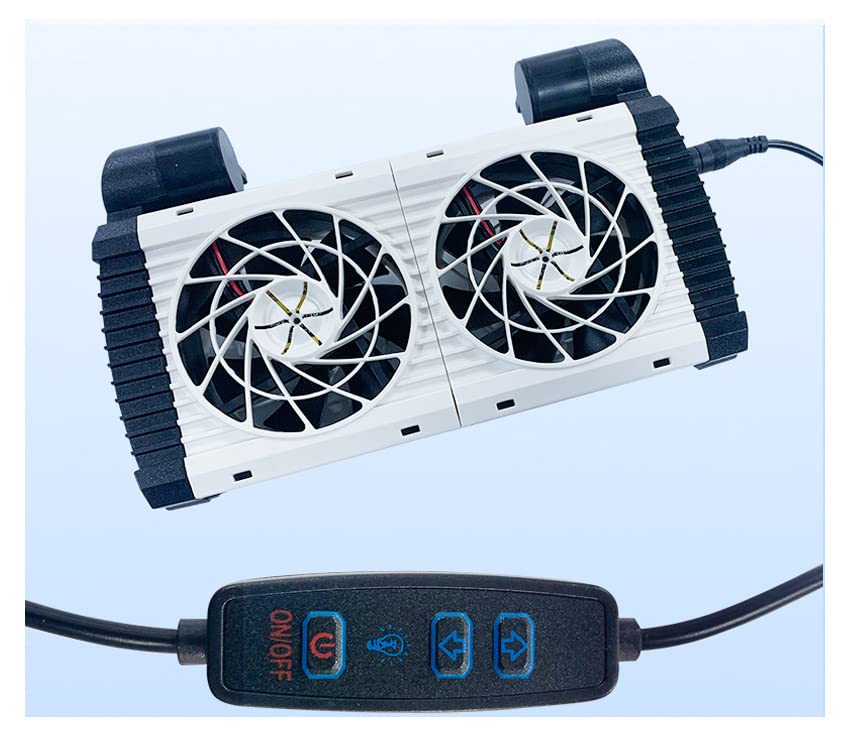 LONDAFISH Aquarium Cooling Fans Adjustable Aquarium Water Aquarium Chillers Cooling and Radiating Silent and Infinitely Variable Speeds(Double Head)