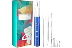 Teeth Cleaning Kit for Adult, Plaque Remover for Teeth, POWER PLAQUE REMOVER Electric Teeth Cleaning Tools with LED Light,4 A