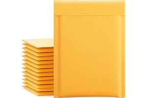 UCGOU Kraft Bubble Mailers 6x10 Inch 25 Pack Yellow Padded Envelopes #0 Small Business Mailing Packages Self Sealing Tear Resistant Boutique Bulk Mail Shipping Bags for Jewelry Makeup Supplies