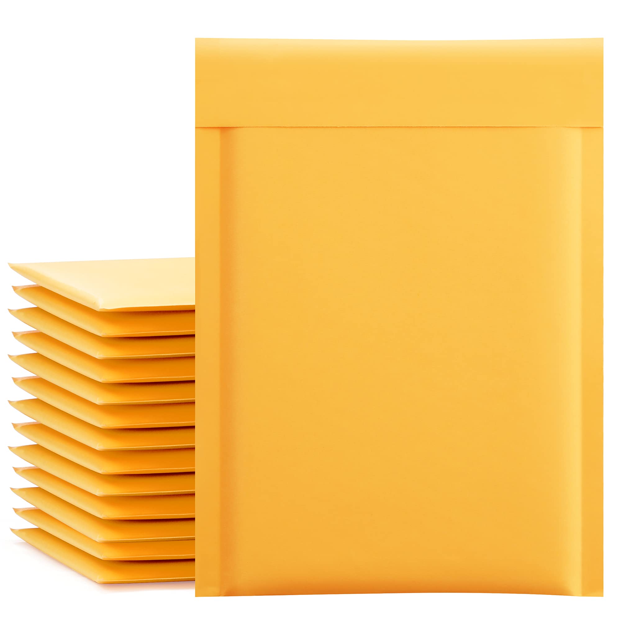 Photo 1 of UCGOU Kraft Bubble Mailers 6x10 Inch 25 Pack Usable Size 6x9 Inch Yellow Padded Envelopes #0 Small Business Mailing Packages Self Sealing Tear Resistant Boutique Shipping Bags for Jewelry Supplies
