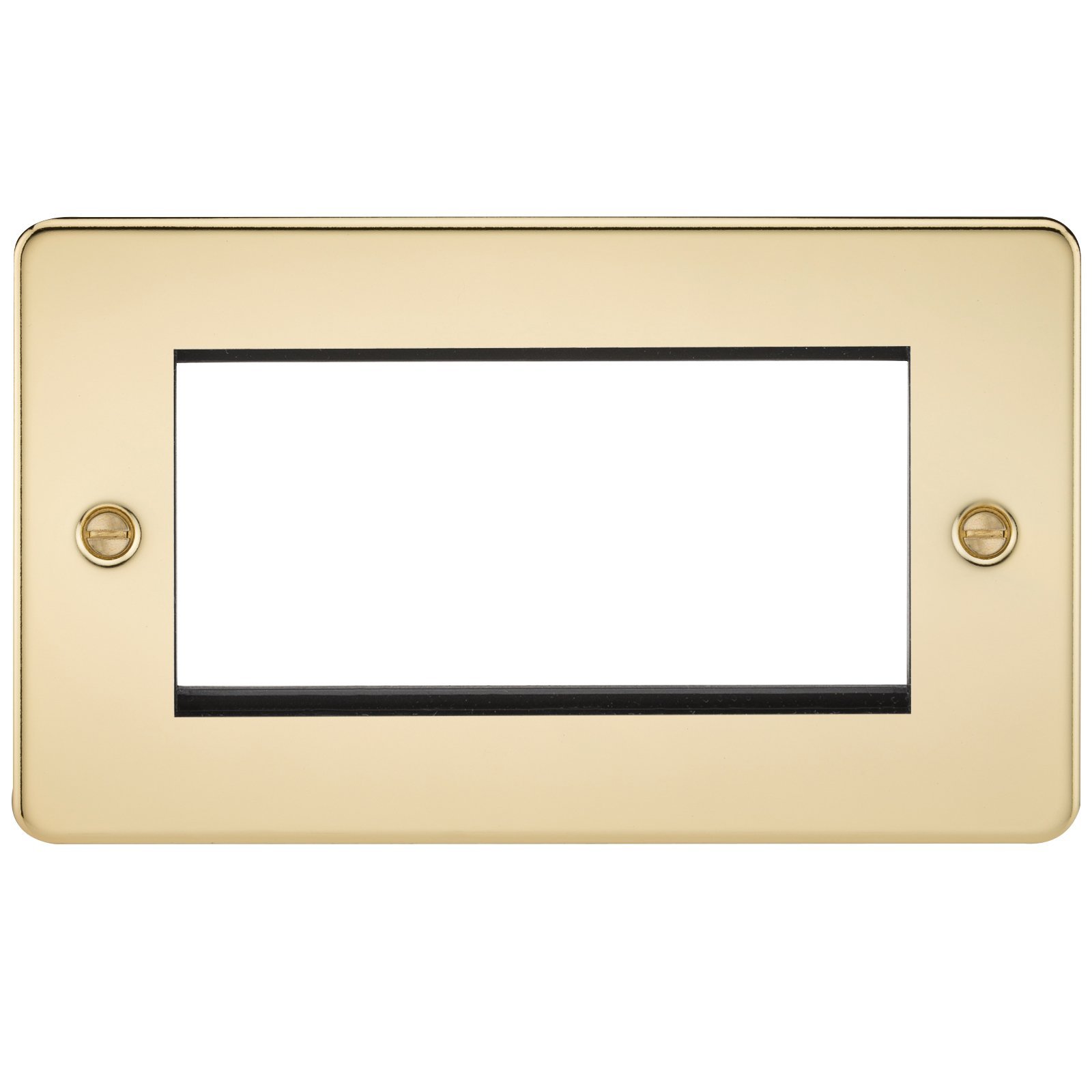 Knightsbridge FP4GPB Flat Plate Modular Faceplate, Polished Brass, 4G