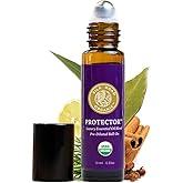 Silk Road Organic Protector Essential Oil Immunity Blend Roll On, Purifying Thieves Oil Formula, 100% Pure USDA Certified Clove Bud, Cinnamon Bark, Rosemary, Lemon, Eucalyptus - 10 ml Roller