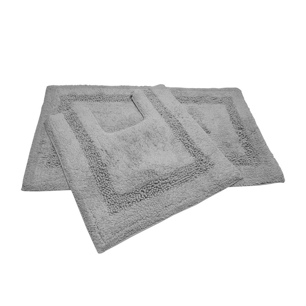 Diamante Sparkle 100 Cotton Heavyweight 2 Piece Bath Mat & Pedestal
