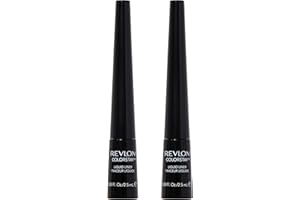 Revlon Liquid Eyeliner, ColorStay Eye Makeup, Waterproof, Smudgeproof, Stocking Stuffer for Her, Longwearing with Ultra-Fine Tip, 251 Blackest Black, 2 pack