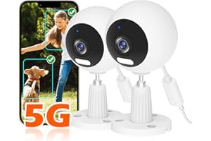 GUOANVISION 5G/2.4G Indoor/Outdoor Security Camera for Baby Monitor, 3MP Pet Camera for Dog/Cat/Nanny/Baby/Elder, IP66 Waterproof, 3 Night Vision, 24/7 SD Recording, SD/Cloud -2Pack
