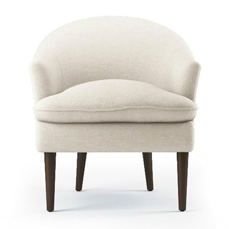 Jellywood® MCRAL Polster Loungestuhl/Sessel mit Armlehnen,Holzbeine/füße,Dicke Sitzmatratze, Sitzhöhe 48 cm Creme/Beige