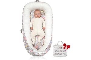 MEINDOOVM Baby Lounger | Organic Cotton Infant Lounger | Reversible, Adjustable & Portable Floor Lounger | Soft, Breathable, Washable Cover