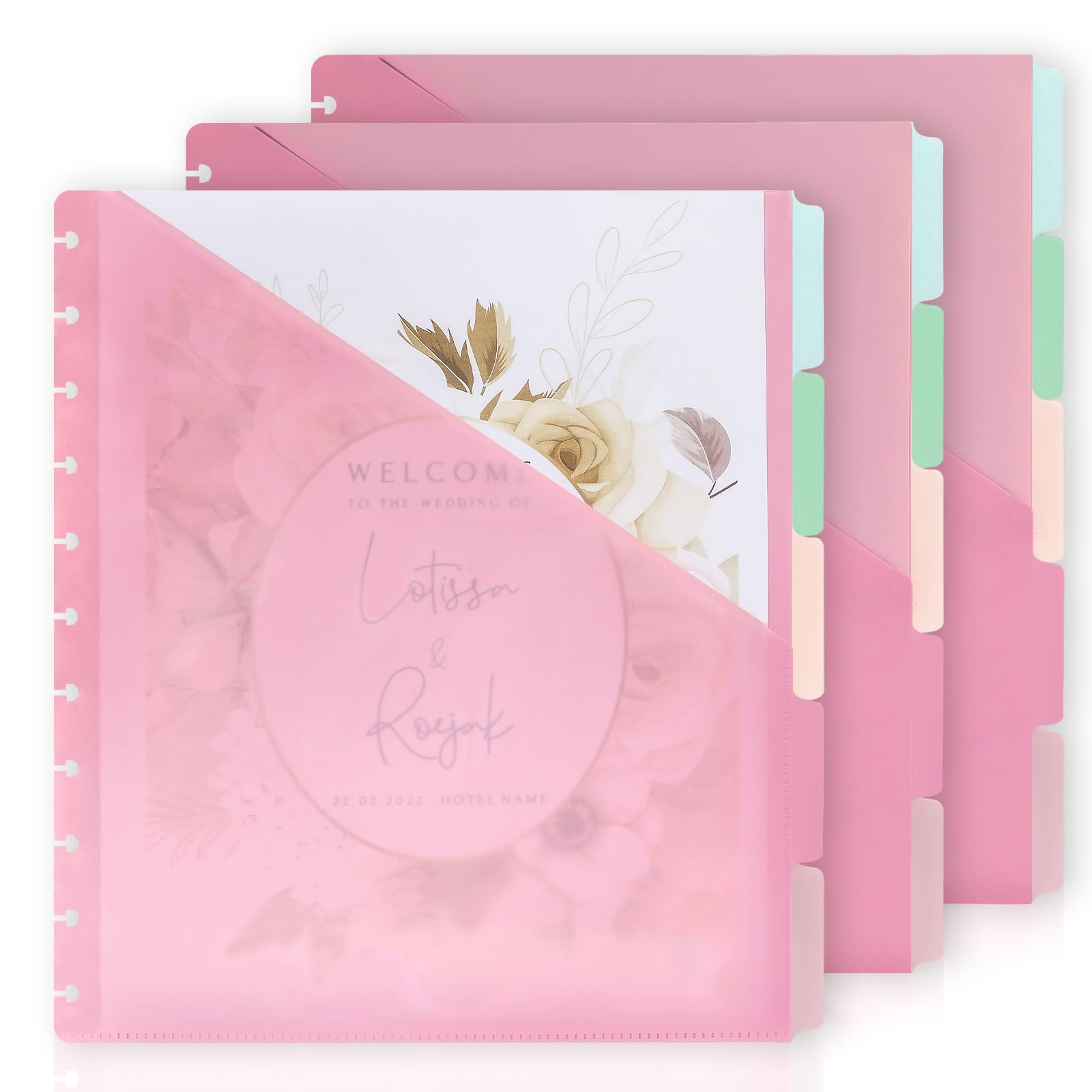 Photo 1 of 15Pcs Letter Size Discbound Pocket Dividers With Tabs and Folders - 8.5 x 11 Plastic Binder Dividers for Office Planner Supplies