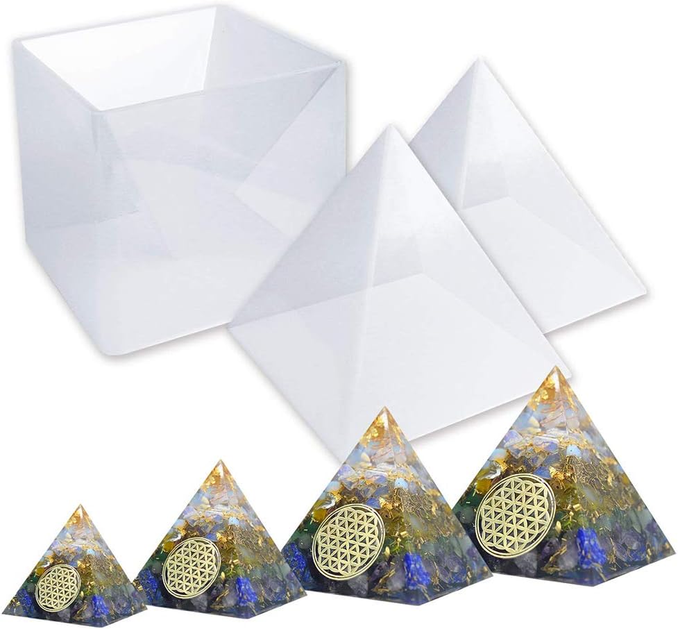 XIANSHI New Large Resin Molds LET'S RESIN Pyramid Molds, Resin Silicone Molds for DIY Orgonite Orgone Pyramid, Orgonite Jewelry, Great for Paperweight, Home Decoration, DIY Silicone Molds Making Craft