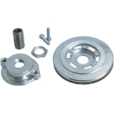 Oil Filter Adapter | Canister to Spin-On Filter | 3/4-16 Center Thread | 1/4 in Bolts | Aluminium | Natural Finish | Compatible with Small Block Chevy | Each