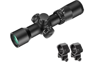 1.5-5x32 Crossbow Scope, 300-425 FPS Speed Adjustment, Second Focal Plane, 20-100 Yards Ballistic Reticle,R/G Illuminated Cro