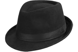 YeeHeen Fedoras Hat Trilby Jazz Panama Cap Vintage Gentleman Hat Short Brim Bowler Hat for Men Wome