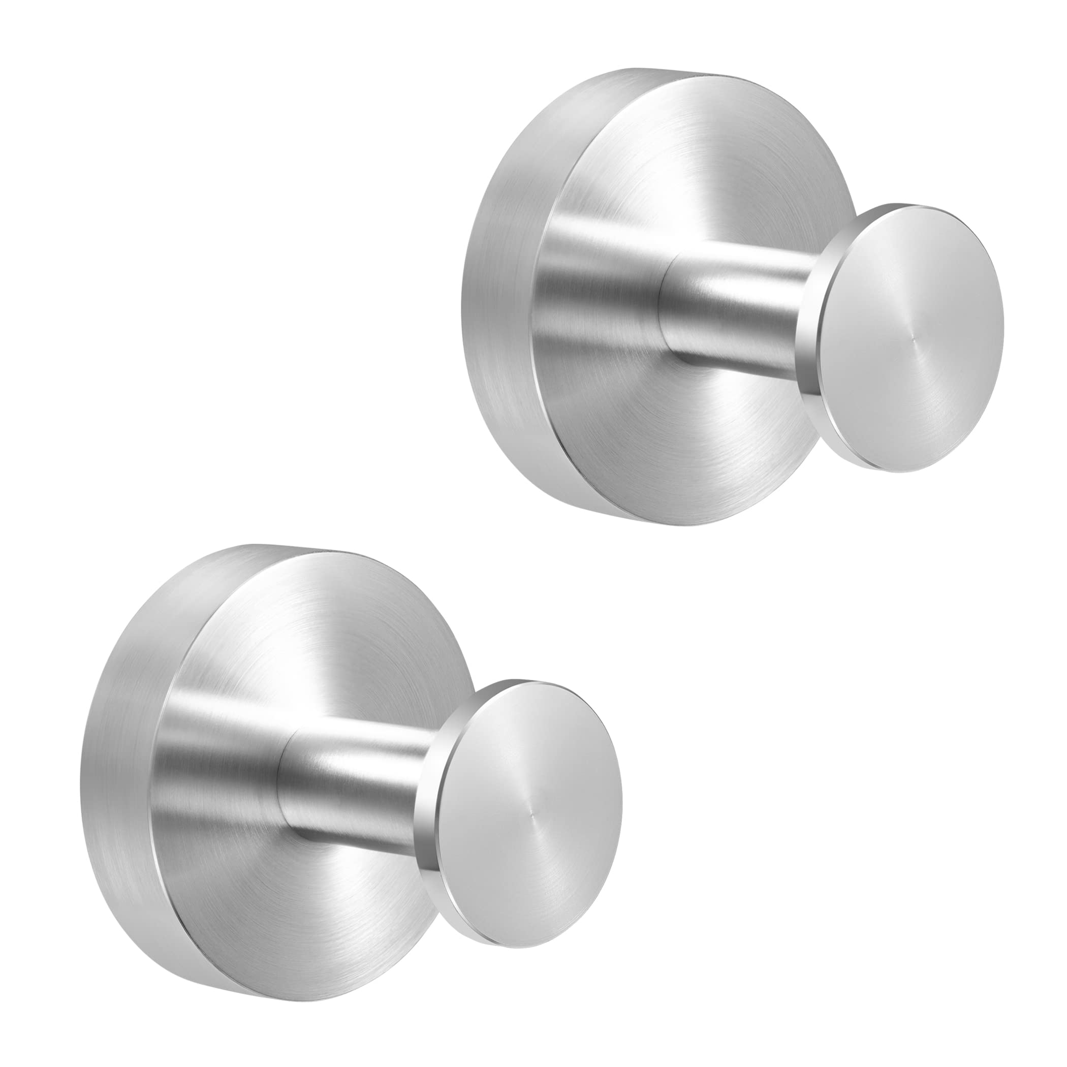 Photo 1 of JAAWAN (2-Pack) Brushed Nickel Round Towel Hooks Wall Mounted, SUS304 Stainless Steel Bath Robe Towel Hooks for Bathroom Coat Clothes Hooks