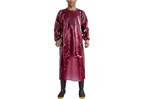 Splash Suit Waterproof Smock Chemical Resistant Apron, Long Sleeve PVC Coverall