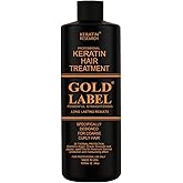 Gold Label Professional Brazilian Keratin Blowout Hair Treatment Super Enhanced Formula Specifically Designed for Coarse, Curly, Black, African, Dominican, and Brazilian Hair Types (1000ml)