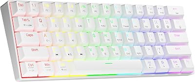 NEW MEN GM610 Wireless Mechanical Keyboard 60% Red Switch White USB-C Bluetooth