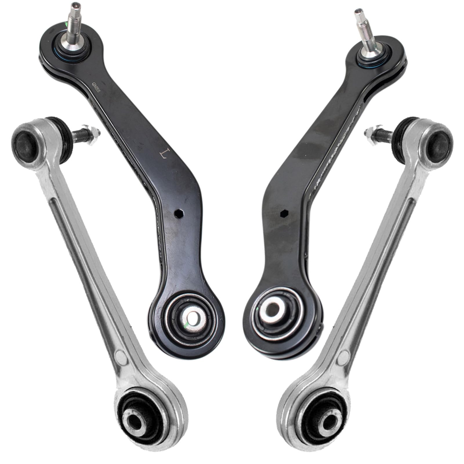 TRQ Rear Left and Right Upper Control Arm with Ball Joint Set 4 Piece Compatible with 1993-2001 BMW 740i 740iL 1995-2001 750iL Image