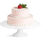 gzxiaoqi 12 inch Cake Stand, White Cake Stand for 10" Cake, Ceramic Cake Plate, Round Dessert Stand, Wedding Cake Stands, Cupcake Pedestal Stand for Party, Birthday