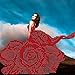 DIY 5D Diamond Painting by Number Kits, Crystal Rhinestone Diamond Embroidery Paintings Pictures Arts Craft for Home Wall Decor,Woman Wearing Red Rose Flower Dress
