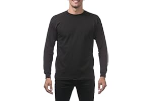 Pro Club Men's Heavyweight Cotton Long Sleeve Crew Neck T-Shirt