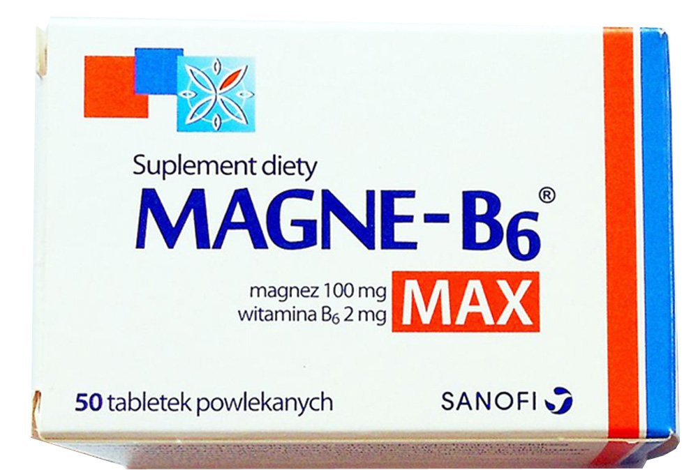 MAGNE B6 MAX 50 capsules is a dietary supplement containing in its
