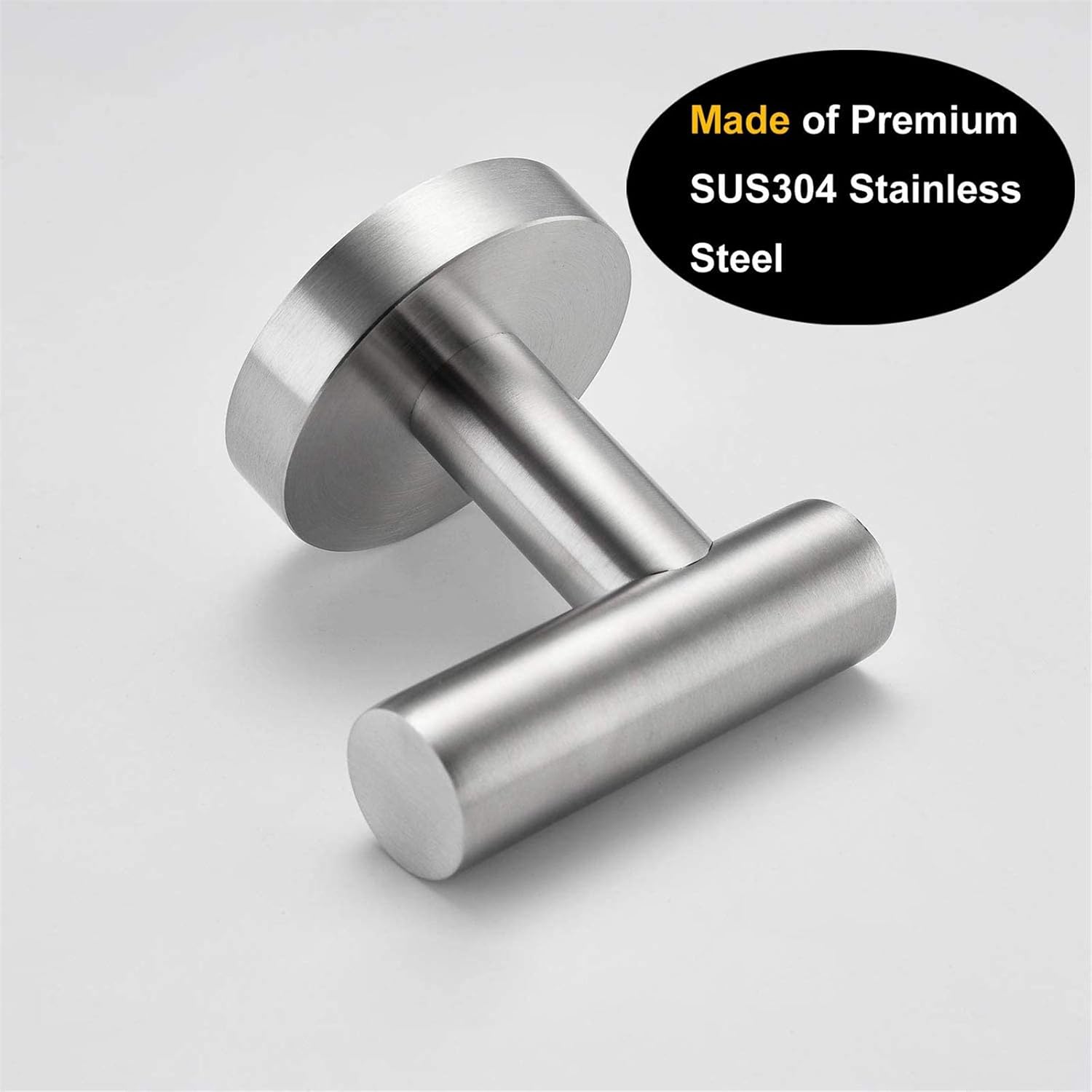 Nolimas Bathroom Towel Hooks SUS 304 Stainless Steel Coat Hook Round Clothes Towel Coat Robe Hook Cabinet Closet Door Sponges Holder for Bath Kitchen Garage Hotel,Wall Mounted, Brushed Nickel, 2Pack: Home & Kitchen