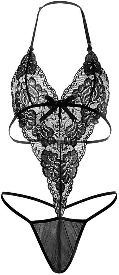TIFIY Ropa de Dormir Sexy Mujer Conjunto Nuevo 2019 Moda Erótica Encaje Arco Cuello V, Babydoll Cuello Colgando Honda Sin Espalda Ropa Interior Mujer Sexy Lenceria Sexy Mujer(Negro, XL): Amazon.es: Ropa y