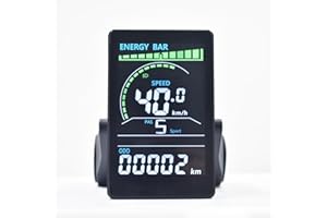 Mcezdy Ebike Display, UART No. 2 Protocol, 24V-60V Colorful Acrylic Cycling Computer with Charging Port for Mobile Devices, Ebike LCD Display to Enrich Cycling Journey