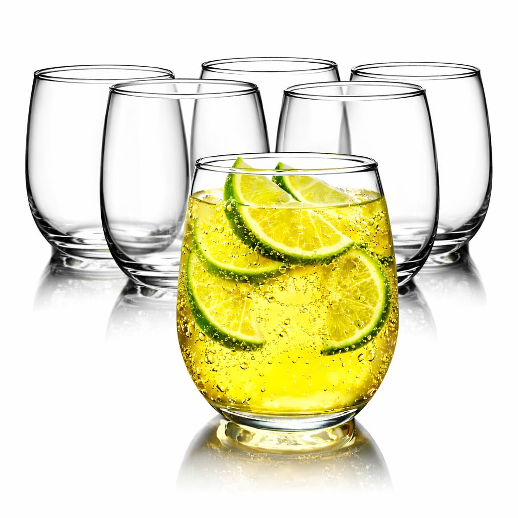 SIXBY Drinking Glasses - Water Glasses - Juice Glasses Collection Spica 345 ml Glass (Set of 6), Dishwasher Safe