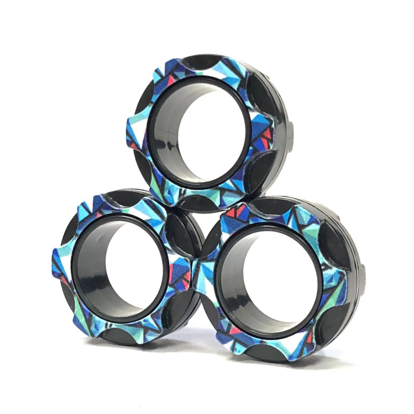Aionly Magnetic Rings, Finger Spinner Fidget Toys, Stress Relief Toy for Anxiety, Magnetic Fidget Toys For Ages 4-10, Christmas Stocking Filler Gift For Boys Girls 4 5 6 7 8 Years Old (Multi blue) — image 1