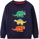 YAGATA Toddler Sweatshirt Boys Long Sleeve Shirts Casual Kids Cotton Graphic Fall Winter Pullover Tee Tops Blouse