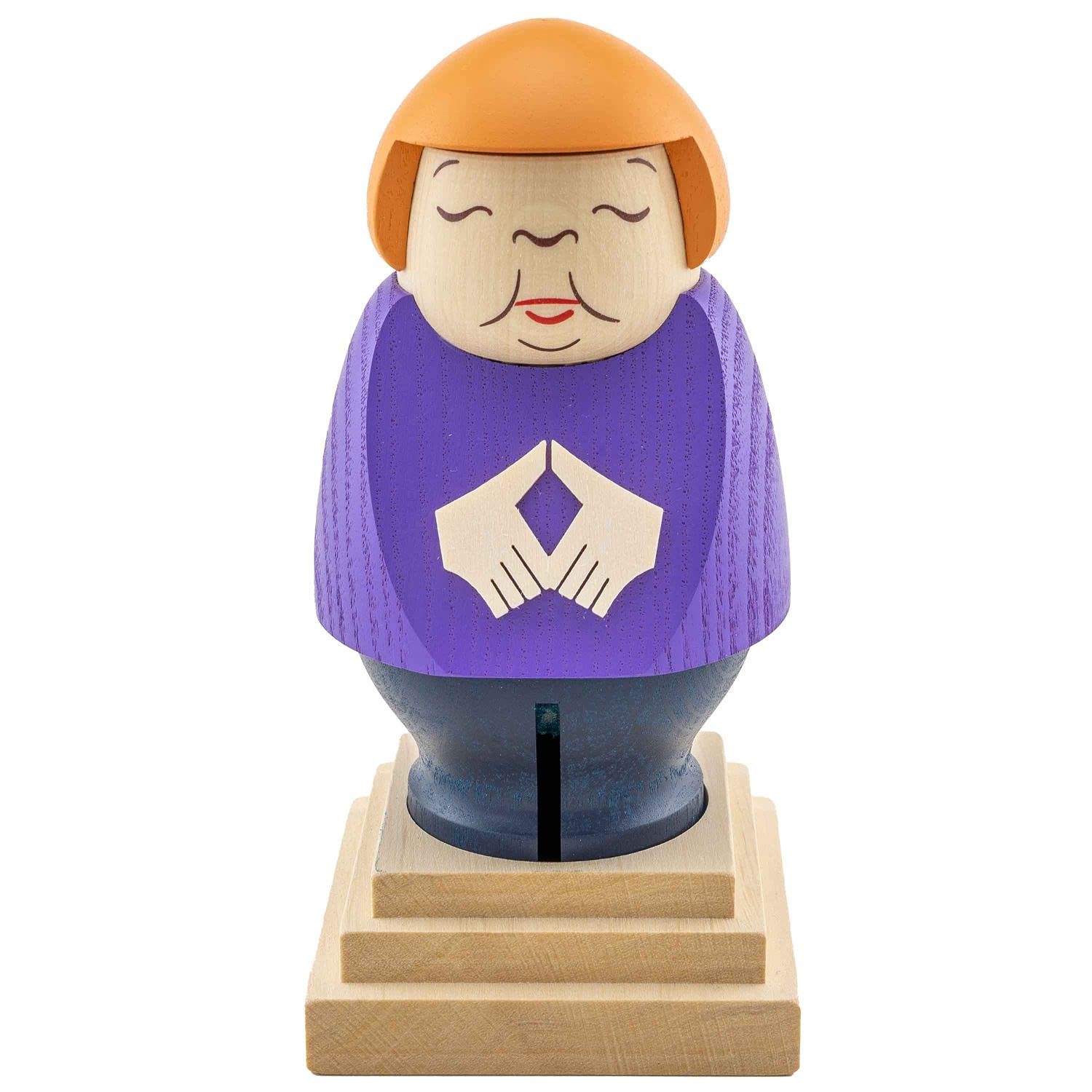 Seiffener Volkskunst | Smoking man Erzgebirge | Politician collector's item smoking woman Chancellor Angela Merkel 14 cm purple blazer