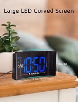 GOLOZA Projection Alarm Clock Digital 180 Degree Projector LED USB Charger view 5
