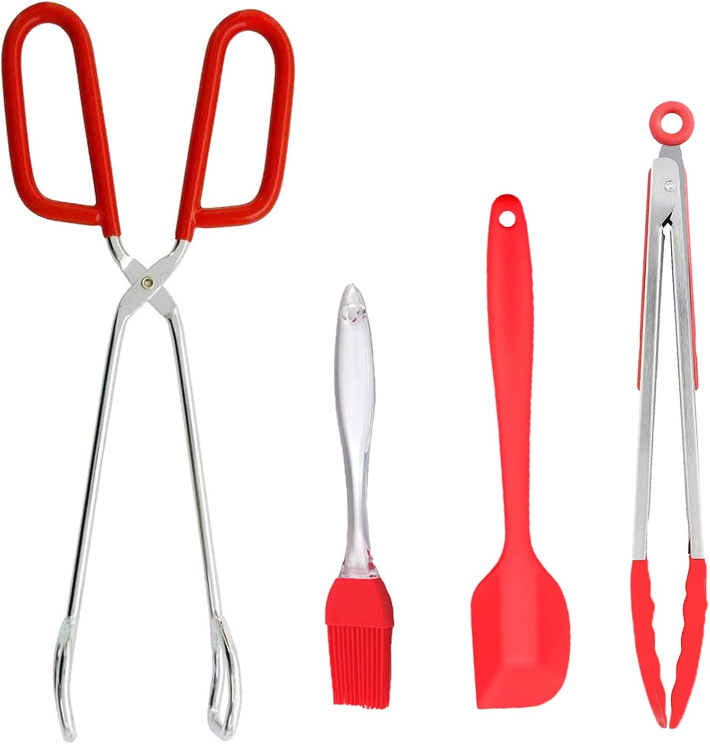 NoChoX Locking Kitchen Tongs Set Of 2 - 9 & 12 Inch Silicone Tip Cooking Tongs For Grilling & Salad